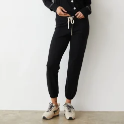 MONROW Lightknit Contrast Stitch Vintage Sweat BLACK Store