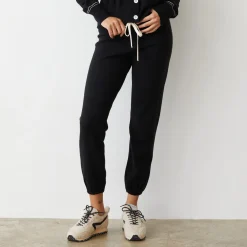 MONROW Lightknit Contrast Stitch Vintage Sweat BLACK Store