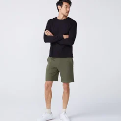 MONROW Long Sleeve Pocket Crew BLACK Hot