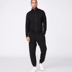 MONROW Mock Neck Zip Up BLACK Hot