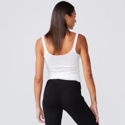 MONROW Narrow Rib Tank - Color WHITE New