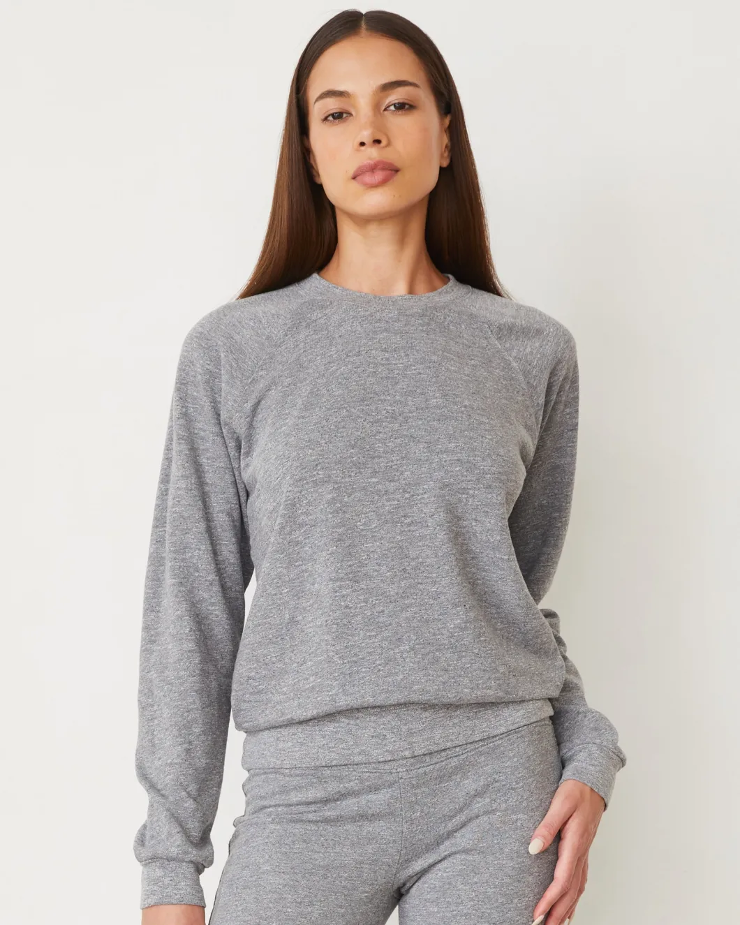 MONROW Original Fleece Vintage Raglan GRANITE Outlet