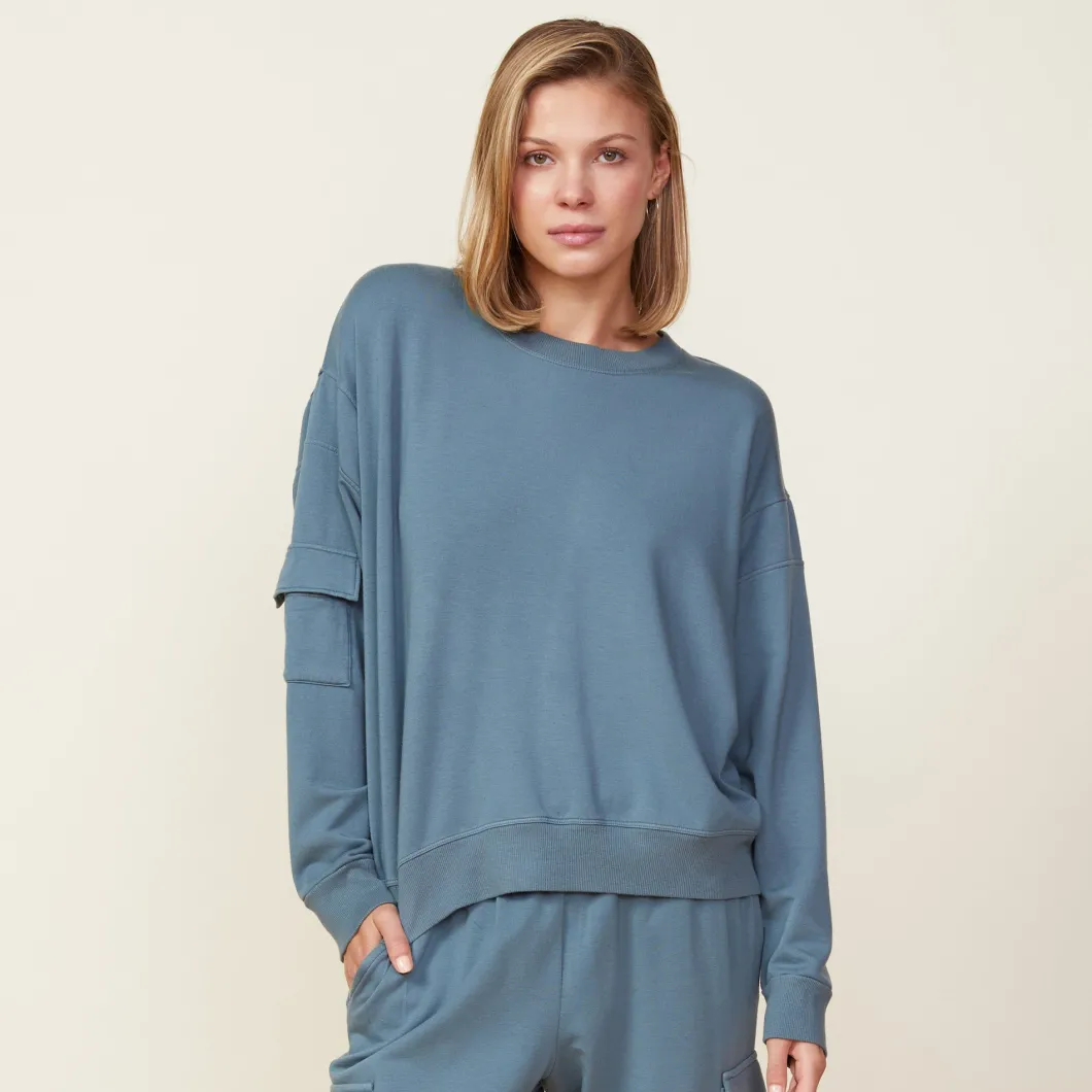 MONROW Patch Pocket Sweatshirt GREENGREY Hot