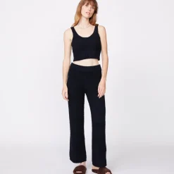 MONROW Plush Sweater Pants BLACK Clearance