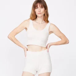 MONROW Plush Sweater Tank - Color CHALK New