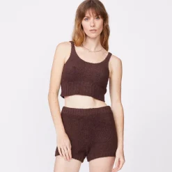 MONROW Plush Sweater Tank - Color COCOA Discount