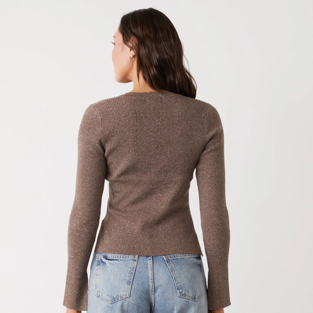MONROW Rib Henley Sweater COCOA Store