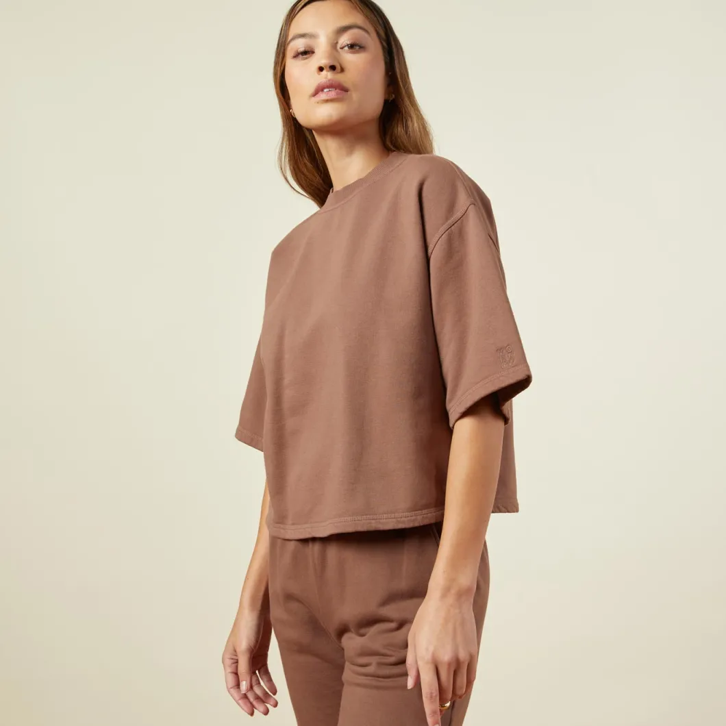 MONROW 90's Classic Sweatshirt Tee DUSTYCOCOA Flash Sale