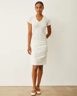 MONROW Shirred Dress WHITE New