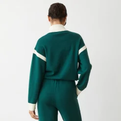 MONROW Soft Knit Color Block Jacket EVERGREEN Sale