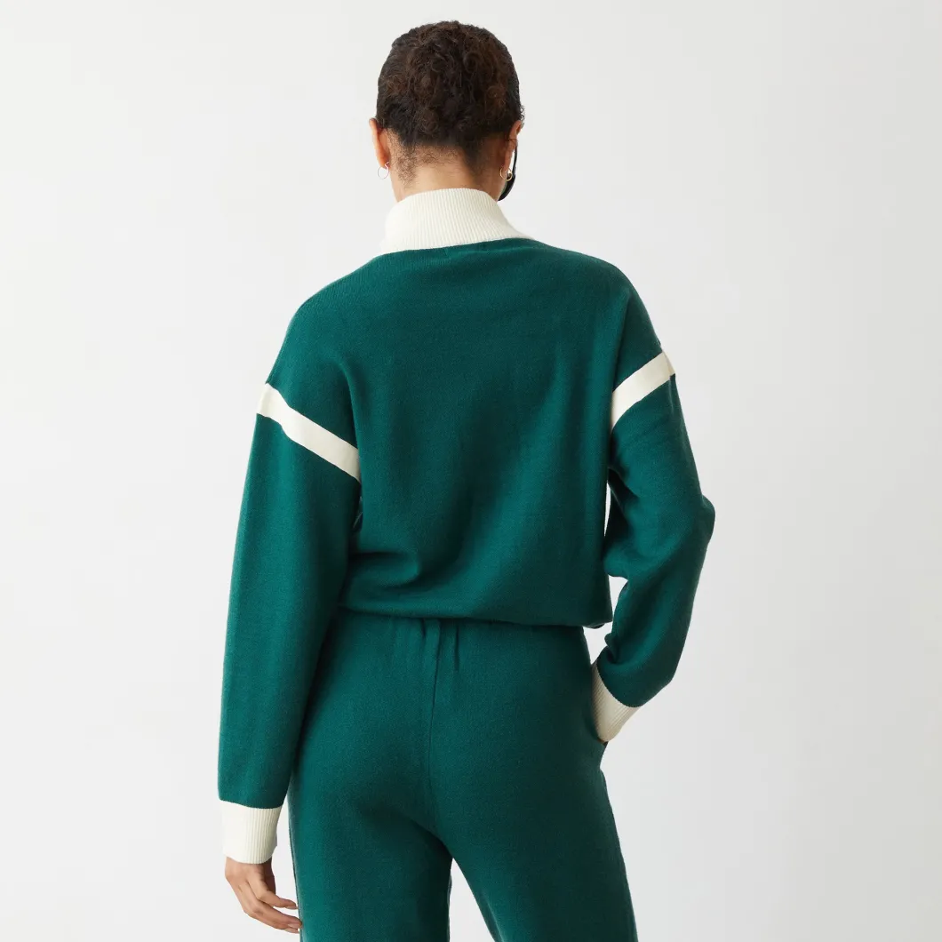 MONROW Soft Knit Color Block Jacket EVERGREEN Sale