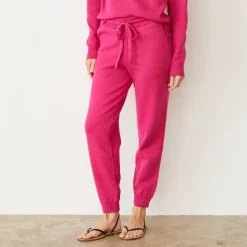 MONROW Soft Knit Cuffed Jogger FUCHSIA Best Sale