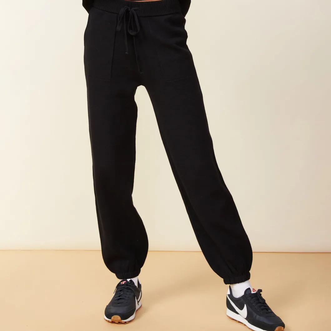 MONROW Soft Knit Oversized Vintage Sweat BLACK Shop