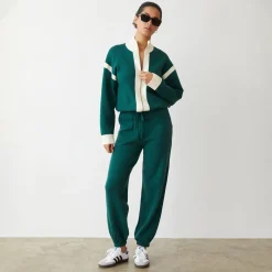 MONROW Soft Knit Oversized Vintage Sweat EVERGREEN Fashion