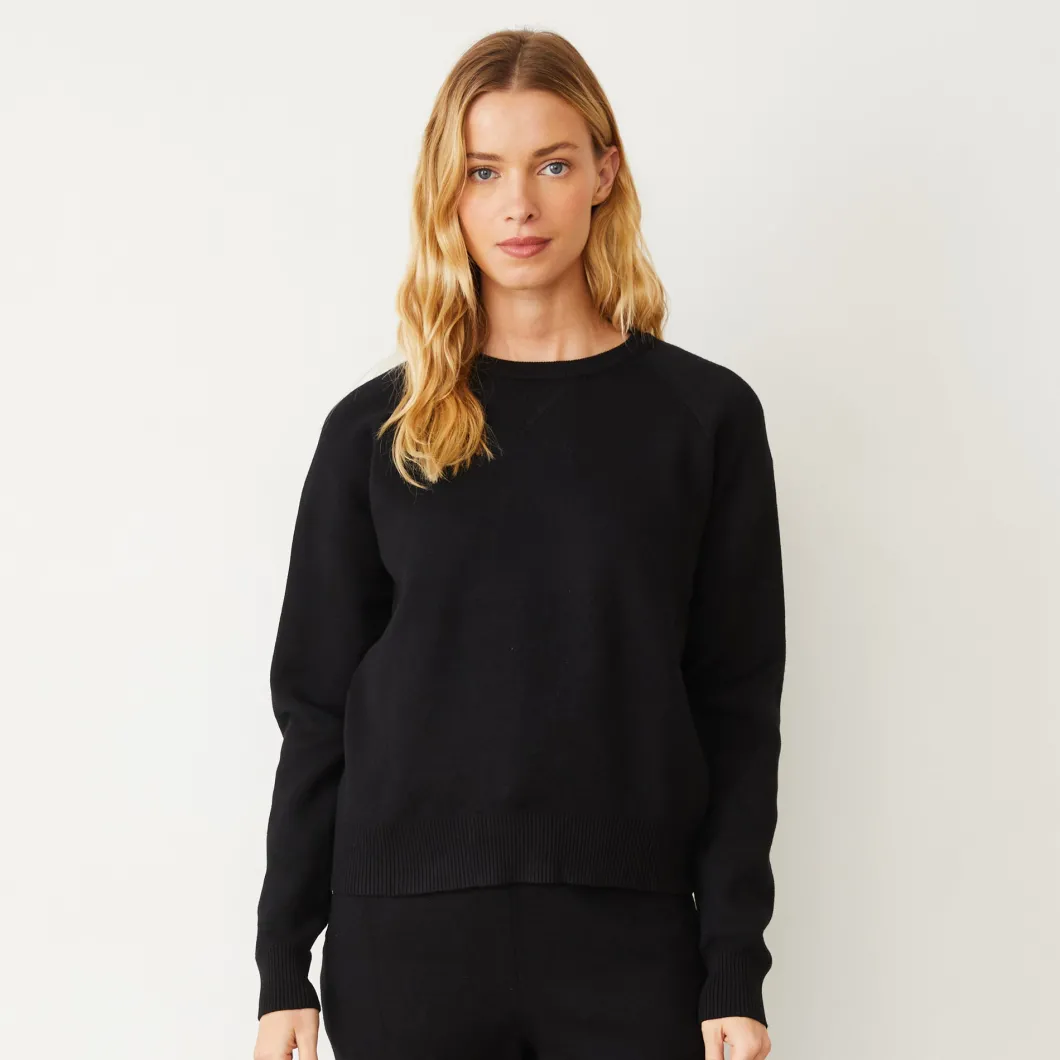 MONROW Soft Knit Raglan Sweater BLACK Cheap