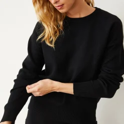 MONROW Soft Knit Raglan Sweater BLACK Cheap