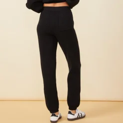MONROW Soft Knit Waffle Oversized Sweats BLACK Shop