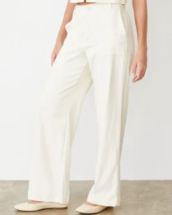 MONROW Soft Twill Patch Pocket Pant BONE New