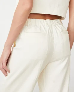 MONROW Soft Twill Patch Pocket Pant BONE New