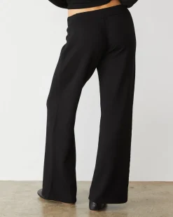 MONROW Softfleece Straight Leg Vintage Sweat BLACK Fashion