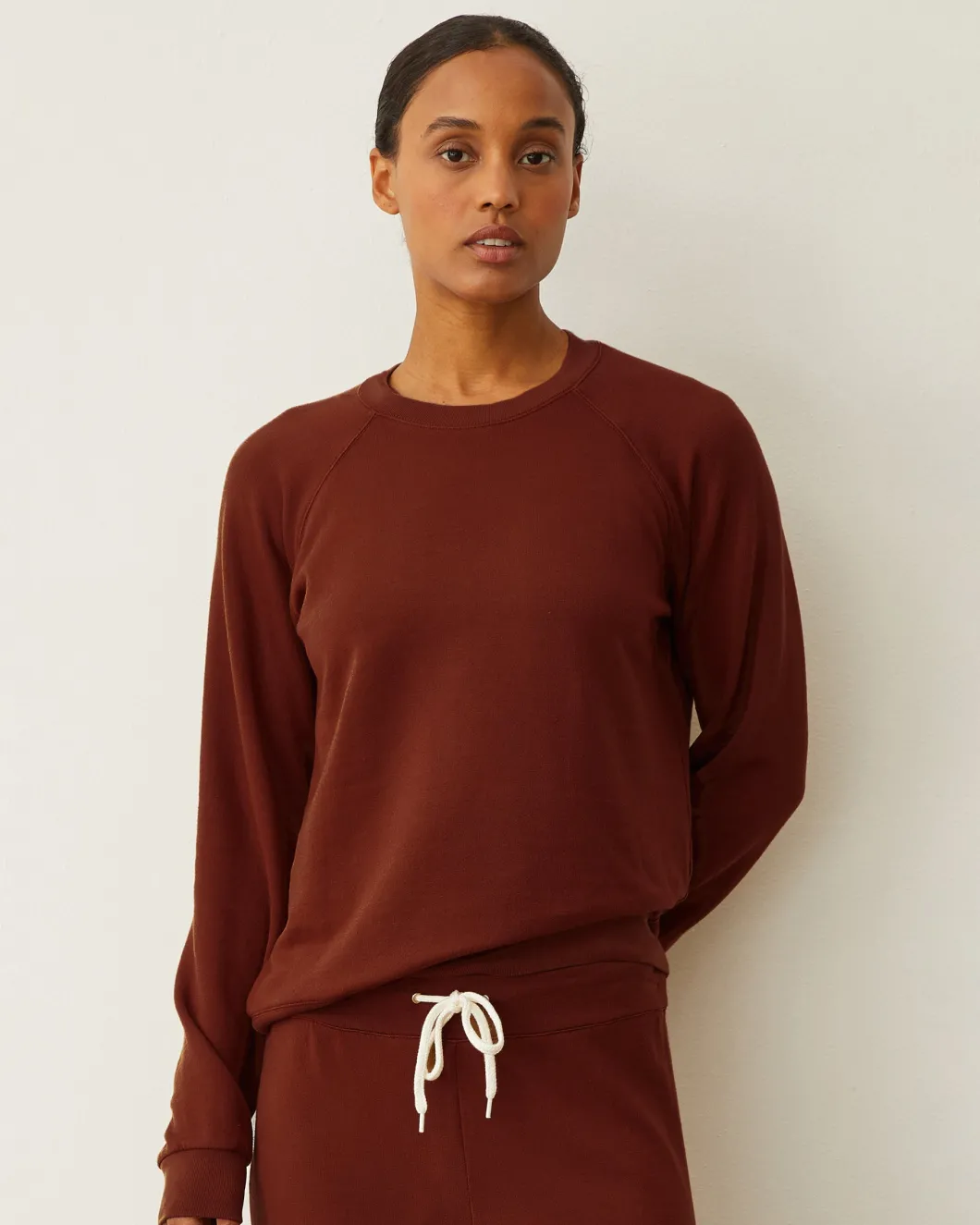 MONROW Softfleece Vintage Raglan RUST Sale