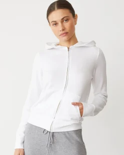 MONROW Softfleece Zip Up Hoody WHITE Discount