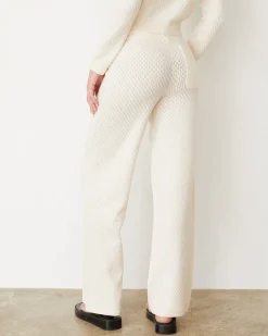 MONROW Softknit French Waffle Lounge Pant IVORY Hot