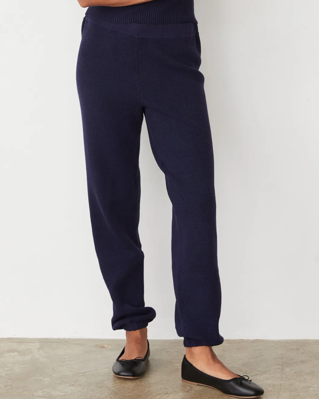 MONROW Softknit Rib Waffle Oversized Sweat DARKNAVY Sale