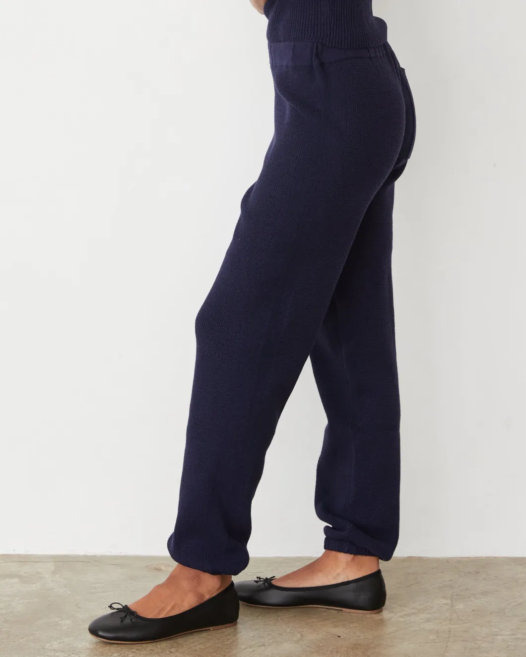 MONROW Softknit Rib Waffle Oversized Sweat DARKNAVY Sale