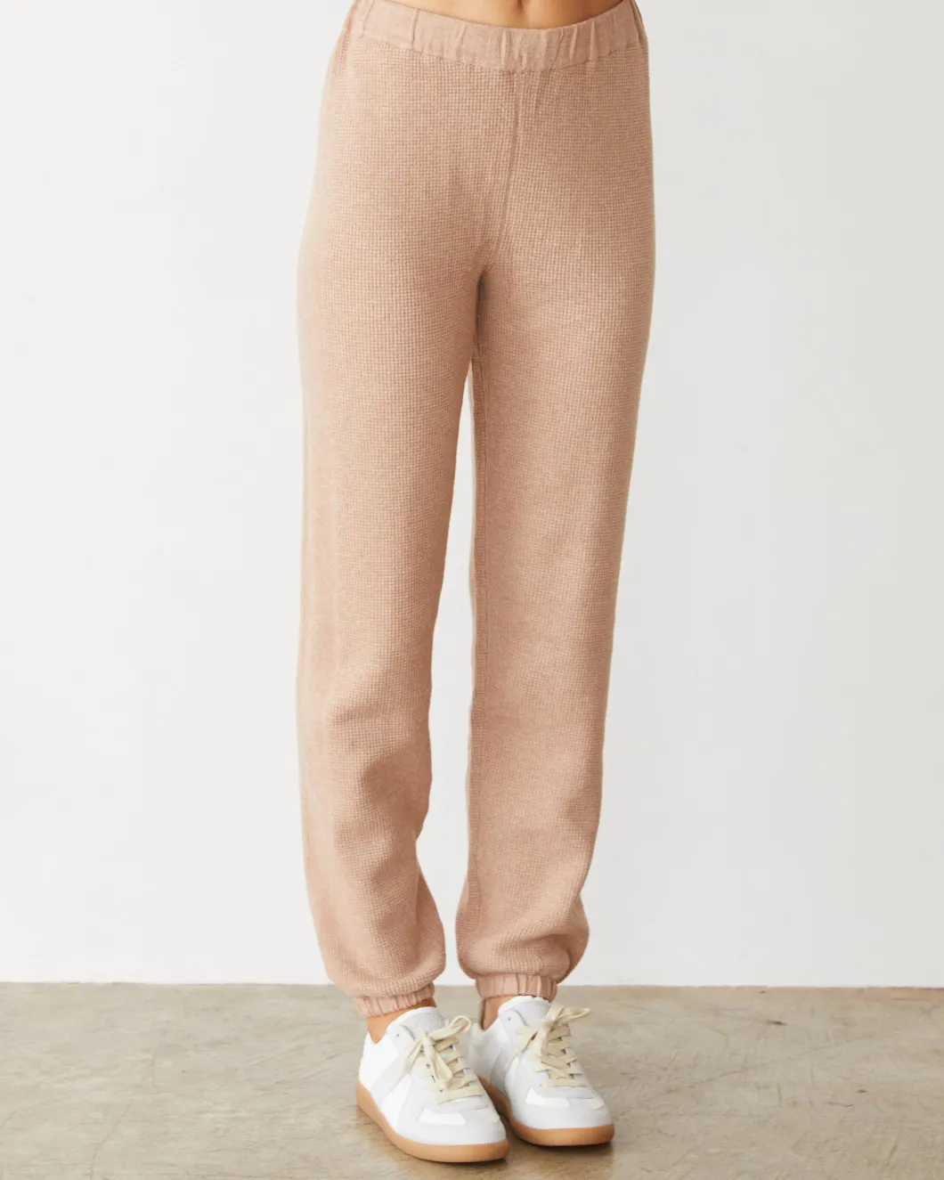 MONROW Softknit Rib Waffle Oversized Sweat TAUPE Cheap