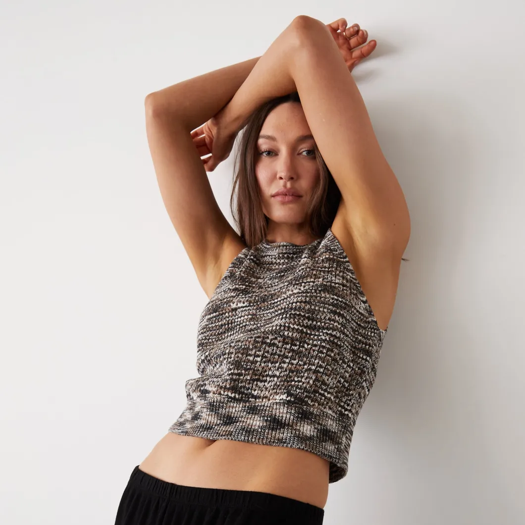 MONROW Space-dye Crochet Racer Tank PECANMULTI Store