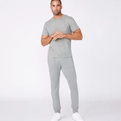 MONROW Stone Wash Relaxed Pocket Crew GUNMETAL Cheap