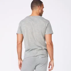 MONROW Stone Wash Relaxed Pocket Crew GUNMETAL Cheap