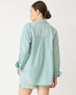 MONROW Stripe Poplin Oversized Shirt CACTUS Outlet