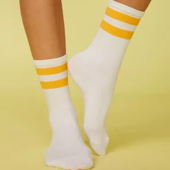 MONROW Stripe Socks BONE/MARIGOLD New