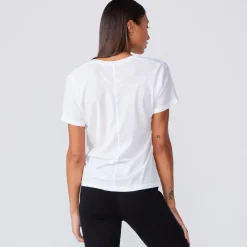 MONROW Super Fine Jersey Fitted V Neck Tee WHITE Best