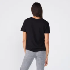 MONROW Super Fine Jersey Oversized Crew Neck Tee - BLACK Online