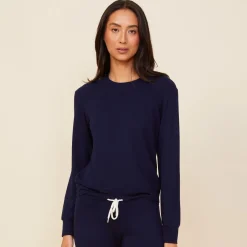 MONROW Supersoft Crew Neck Sweatshirt - Color NAVY Sale