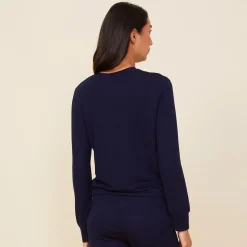 MONROW Supersoft Crew Neck Sweatshirt - Color NAVY Sale