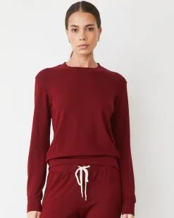 MONROW Supersoft Crew Neck Sweatshirt RUBY Flash Sale