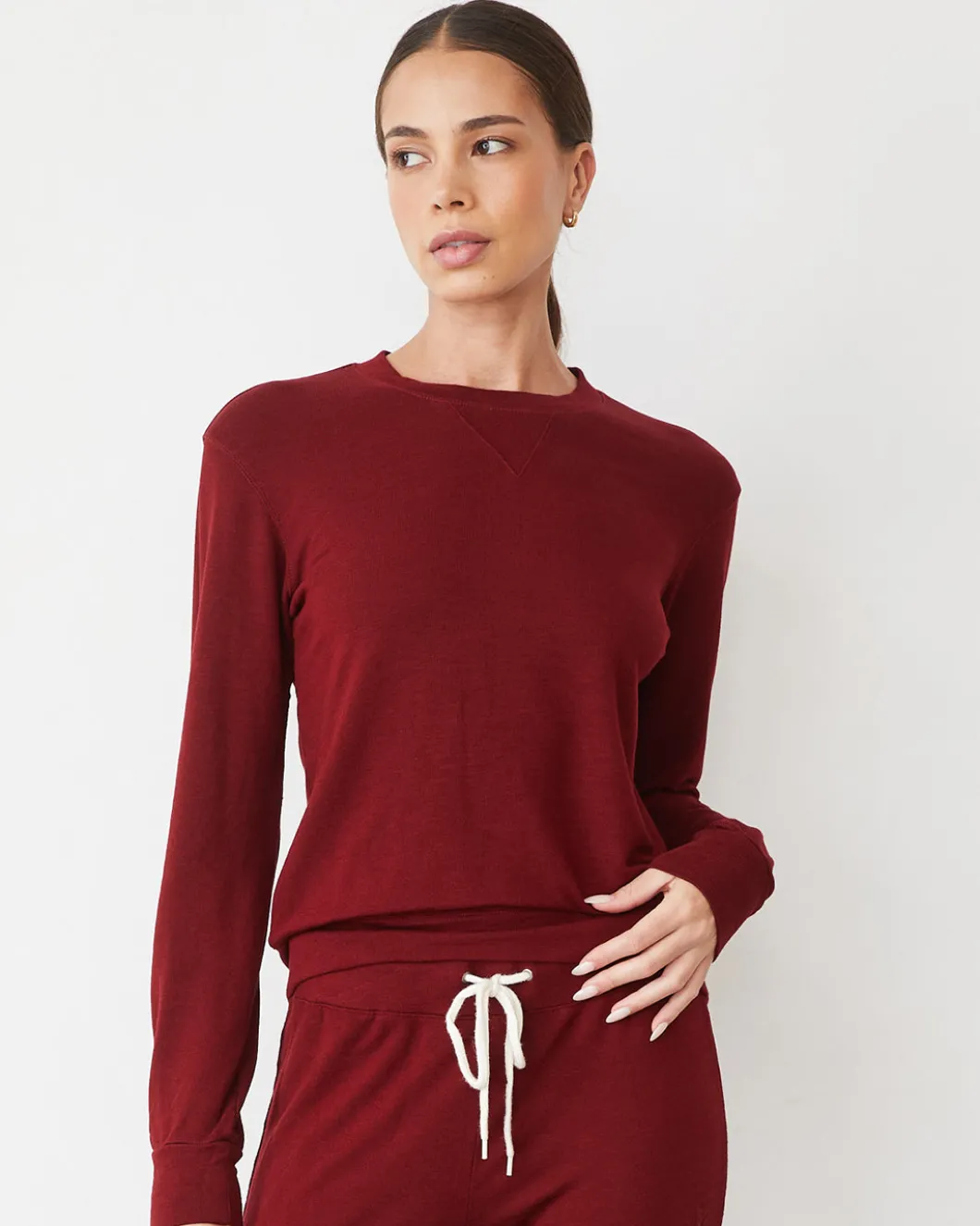 MONROW Supersoft Crew Neck Sweatshirt RUBY Flash Sale