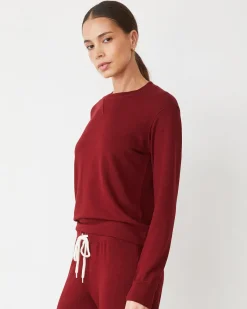 MONROW Supersoft Crew Neck Sweatshirt RUBY Flash Sale
