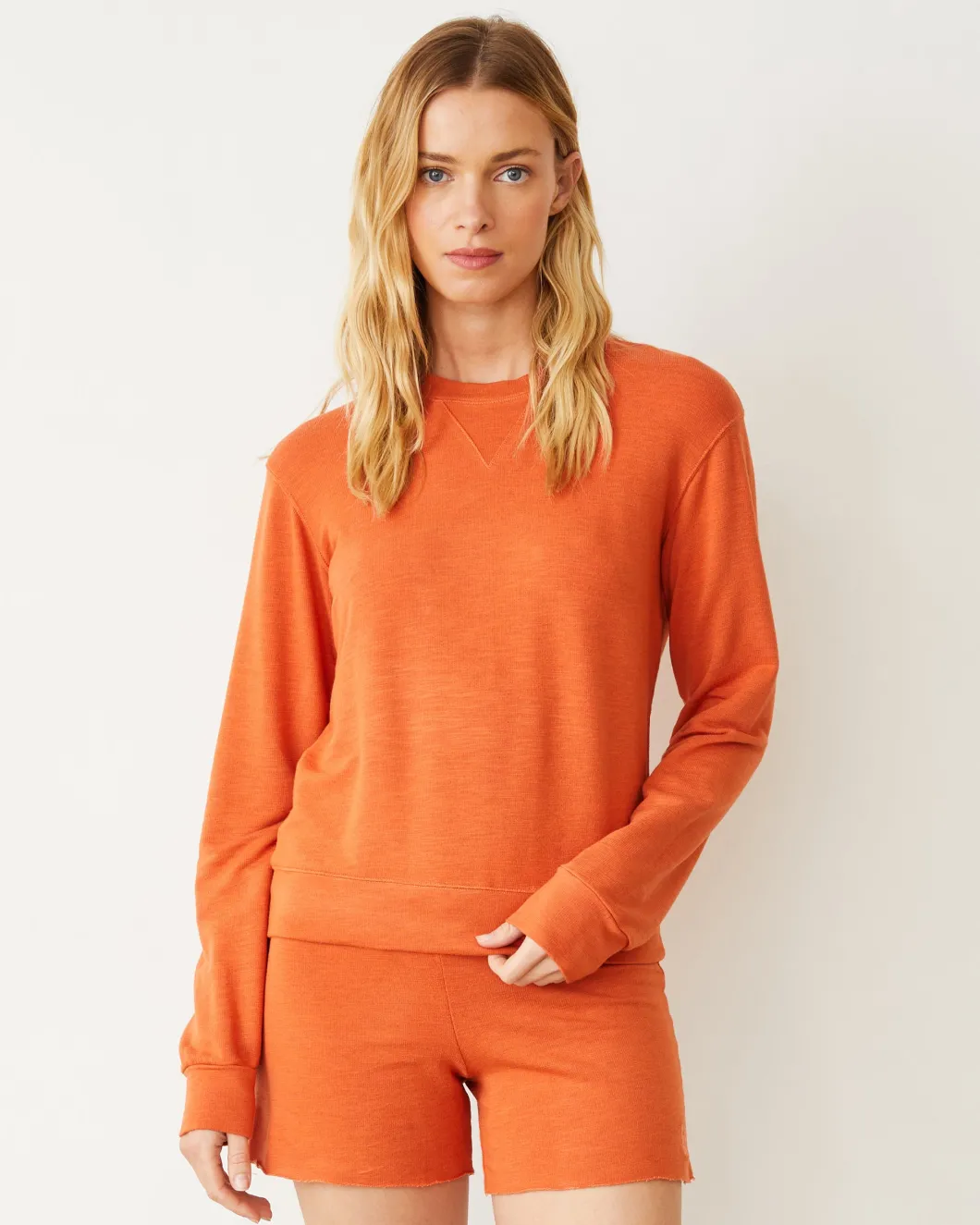 MONROW Supersoft Crew Neck Sweatshirt RUSTORANGE Discount