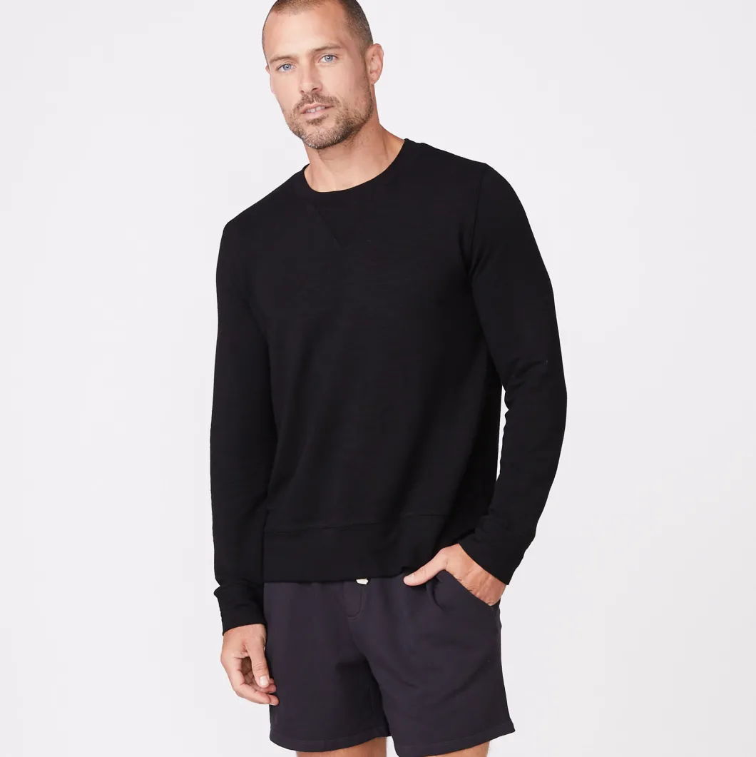 MONROW Supersoft Crew Neck Sweatshirt BLACK Best Sale