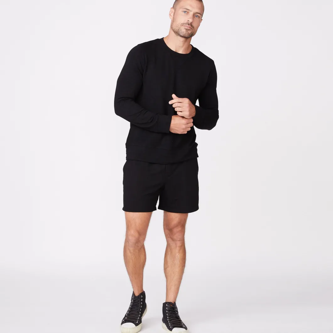 MONROW Supersoft Crew Neck Sweatshirt BLACK Best Sale