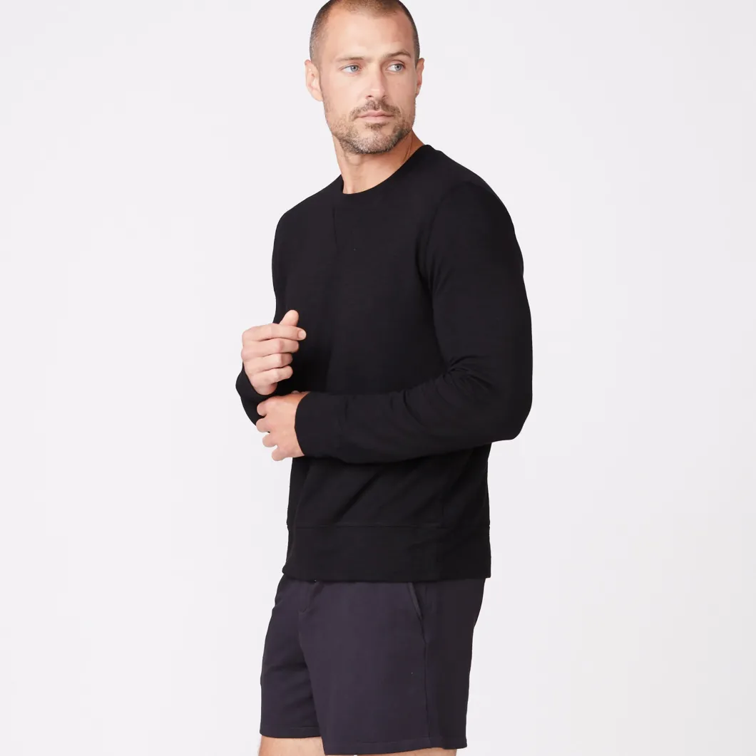 MONROW Supersoft Crew Neck Sweatshirt BLACK Best Sale