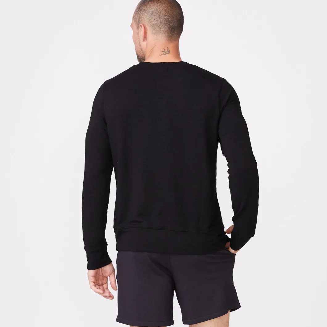 MONROW Supersoft Crew Neck Sweatshirt BLACK Best Sale