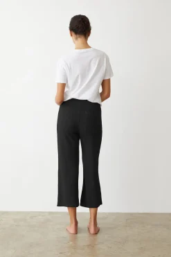 MONROW Supersoft Crop Lounge Pant BLACK Discount