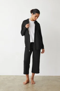 MONROW Supersoft Crop Lounge Pant BLACK Discount