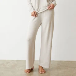 MONROW Supersoft Crop Straight Leg Sweat BONE Hot